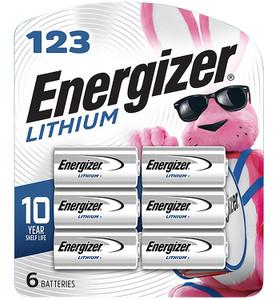 ENERGIZER EL123BP-6  CR123 LITH  24PK/CS 6PK BATT