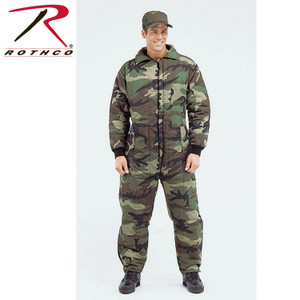 Rothco Insulated Coveralls Woodland Camo Size L Rothco Insulated Coveralls Woodland Camo Size L