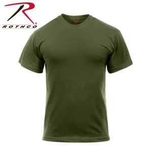 Rothco Solid Color Cotton / Polyester Blend T-Shirt Olive Drab Size S Rothco Solid Color Cotton / Polyester Blend T-Shirt Olive Drab Size S