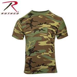 Rothco Woodland Camo T-Shirt With Pocket Size S