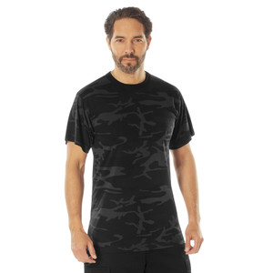 Rothco Midnight Camo Moisture Wicking T-Shirt Midnight Black Camo Size L