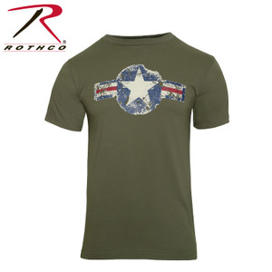 Rothco Vintage Army Air Corps T-Shirt Olive Drab Size 2XL Rothco Vintage Army Air Corps T-Shirt Olive Drab Size 2XL