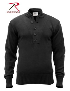 Rothco G.I. Style 5-Button Sweater Black Size S Rothco G.I. Style 5-Button Sweater Black Size S