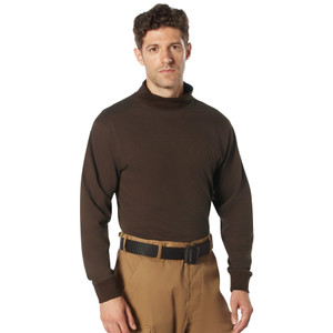 Rothco Mock Turtleneck Dark Brown Size L Rothco Mock Turtleneck Dark Brown Size L