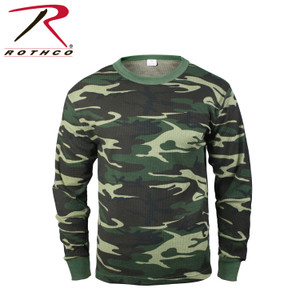 Rothco Thermal Knit Underwear Top Woodland Camo Size L Rothco Thermal Knit Underwear Top Woodland Camo Size L
