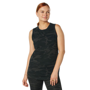 Rothco Womens Essential Tank Top Midnight Black Camo Size XL Rothco Womens Essential Tank Top Midnight Black Camo Size XL