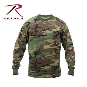 Rothco Long Sleeve Camo T-Shirt Woodland Camo Size 4XL Rothco Long Sleeve Camo T-Shirt Woodland Camo Size 4XL