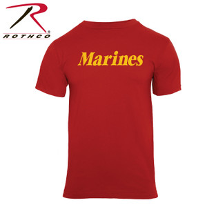 Rothco Marines Printed T-Shirt Red Size S Rothco Marines Printed T-Shirt Red Size S