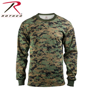 Rothco Long Sleeve Digital Camo T-Shirt Woodland Digital Camo Size XL