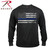 Rothco Long Sleeve Thin Blue Line T-Shirt Black Size XL Rothco Long Sleeve Thin Blue Line T-Shirt Black Size XL