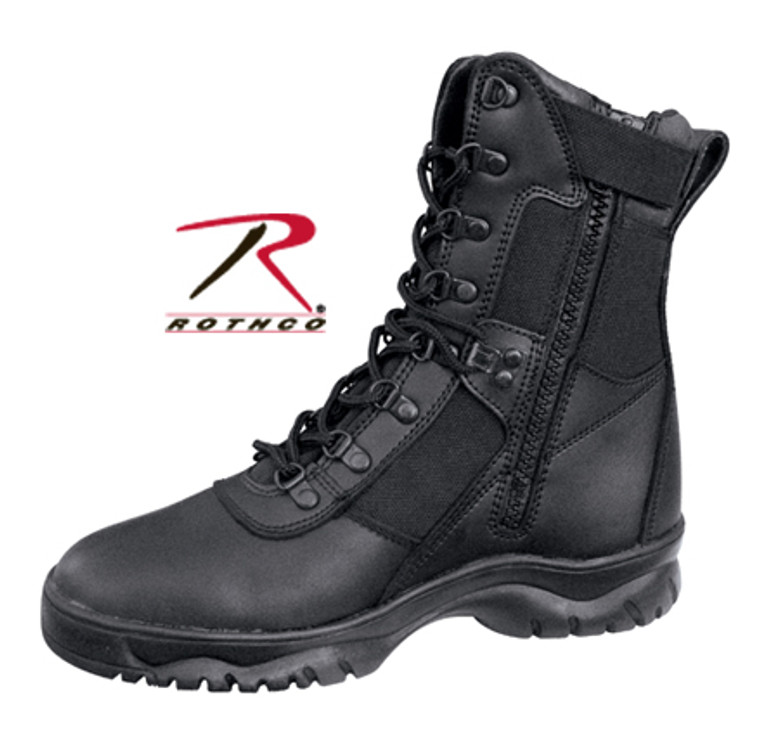 Rothco Forced Entry Tactical Boot With Side Zipper - 8 Inch Black 6.5