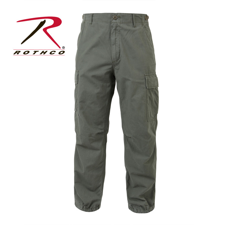 Rothco Vintage Vietnam Rip-Stop Fatigue Pants Olive Drab Size XL