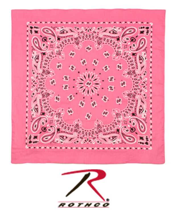 Rothco Trainmen Paisley Bandana - 22" X 22" Pink Size One Size