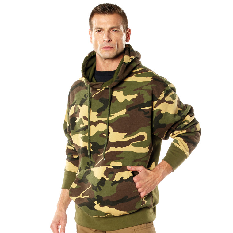 Rothco Every Day Pullover Hooded Sweatshirt Woodland Camo Size XL