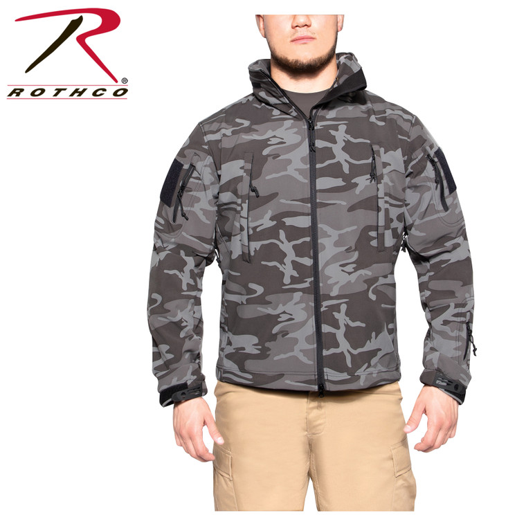 Rothco Special Ops Soft Shell Jacket Black Camo Size 2XL