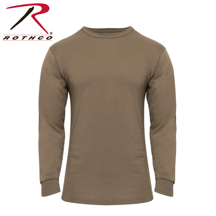 Rothco Long Sleeve Solid T-Shirt Brown Size S