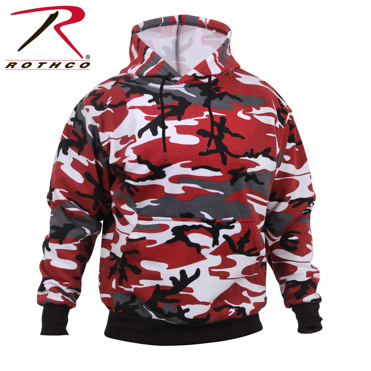 Rothco Camo Pullover Hooded Sweatshirt Red Camo Size S