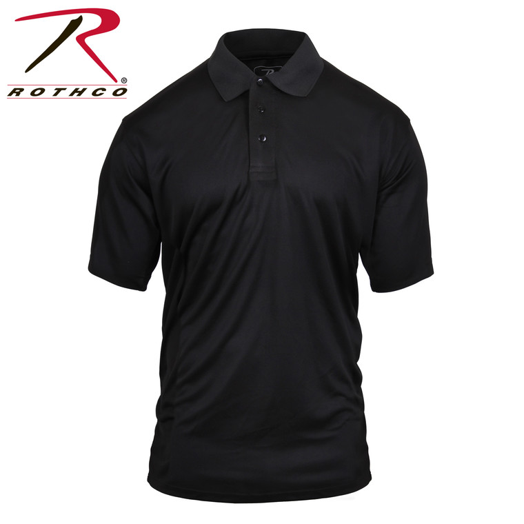 Rothco Moisture Wicking Polo Shirt Black Size XL