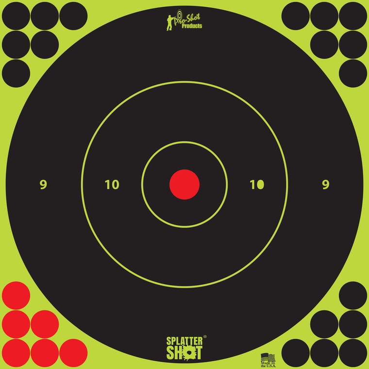 PROSHOT 12B-GREEN-5PK    12" SPLATTER BULLSEYE TRG