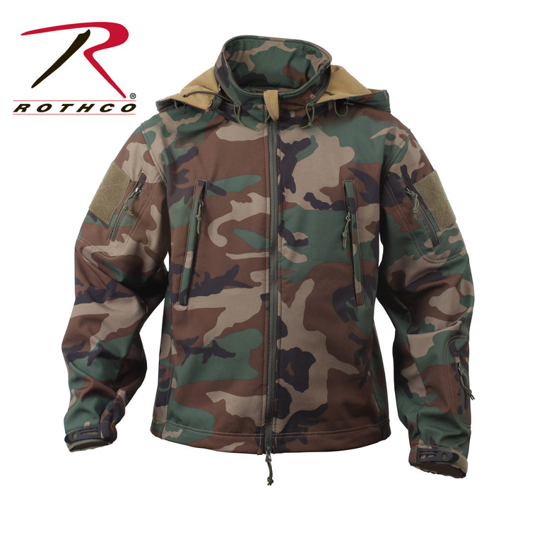 Rothco Special Ops Soft Shell Jacket Woodland Camo Size L