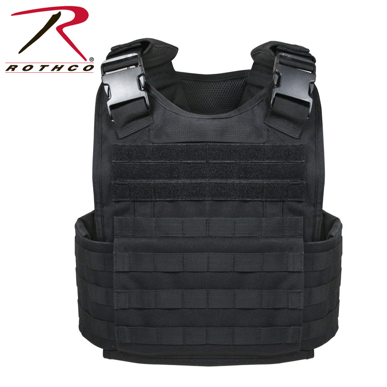 Rothco MOLLE Plate Carrier Vest Black Size Regular