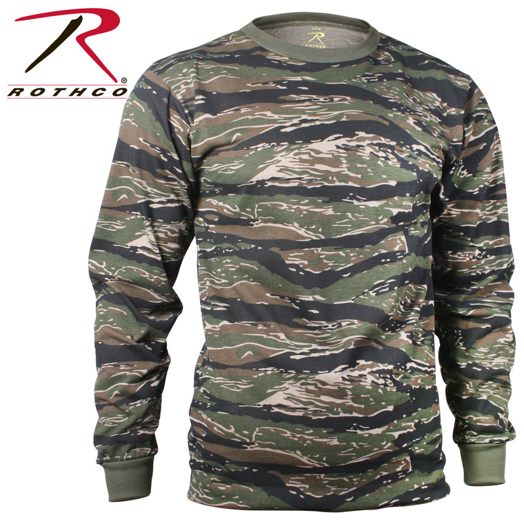 Rothco Long Sleeve Camo T-Shirt Tiger Stripe Camo Size L
