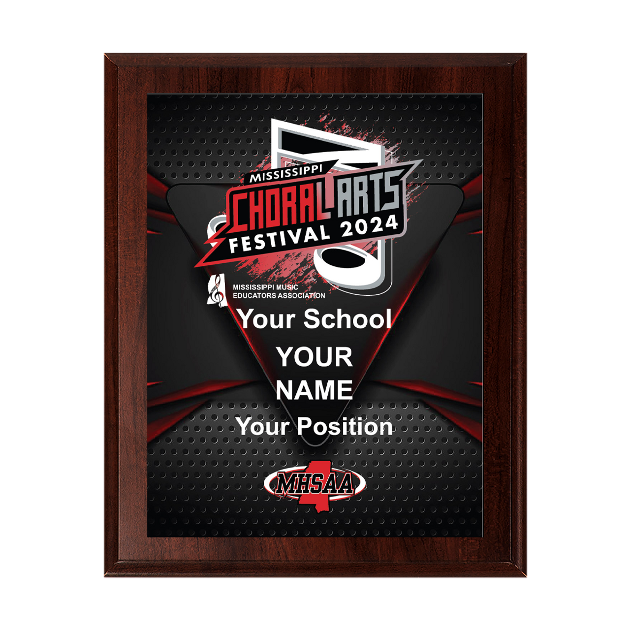 2024 MHSAA Choral Arts Festival 6x8 Plaque