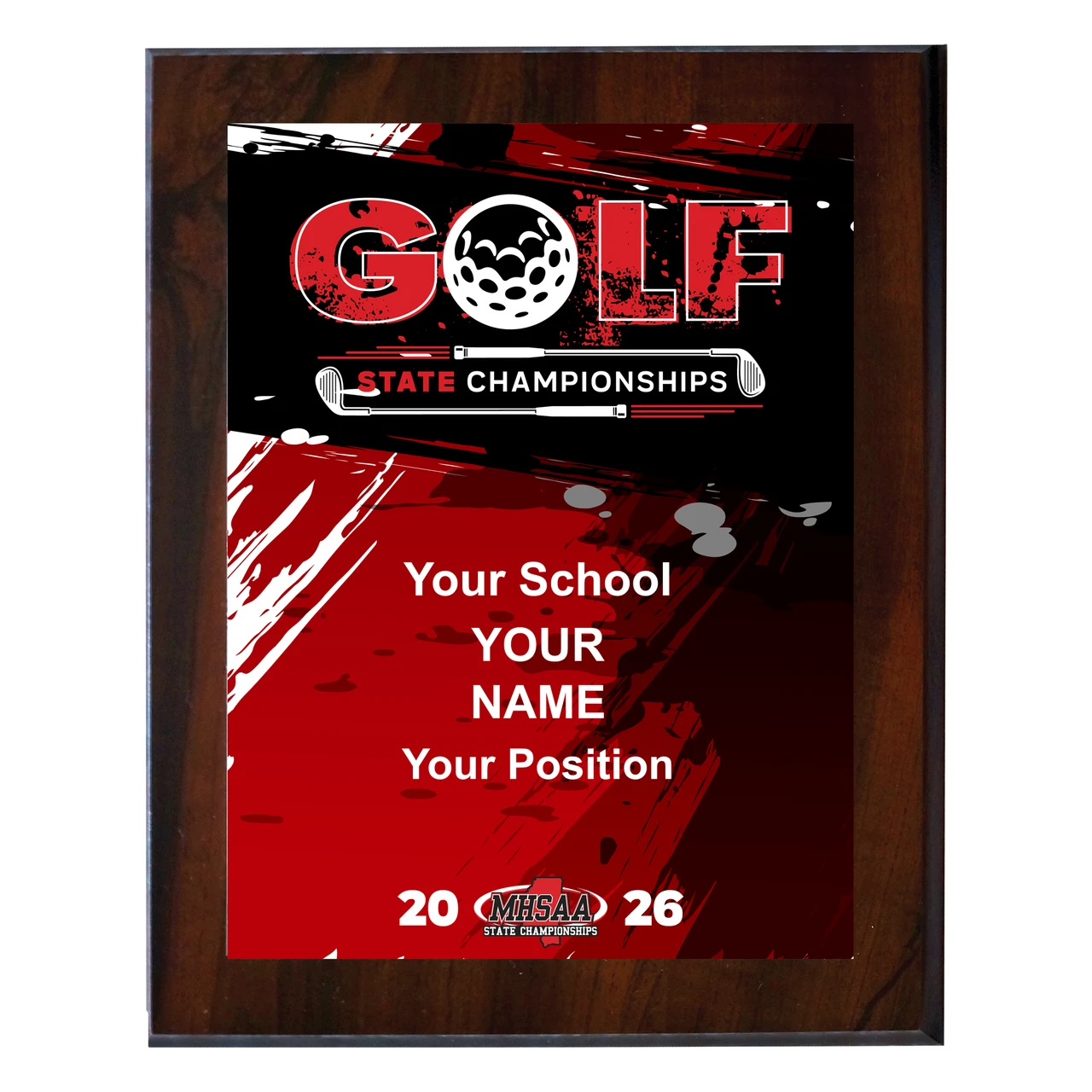 2026 MHSAA Girls Golf State Championships 8x10 Plaque