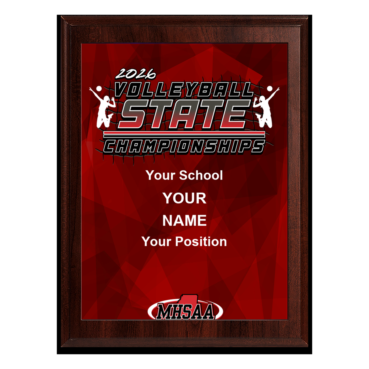2026 MHSAA Volleyball State Championships 8x10 Plaque