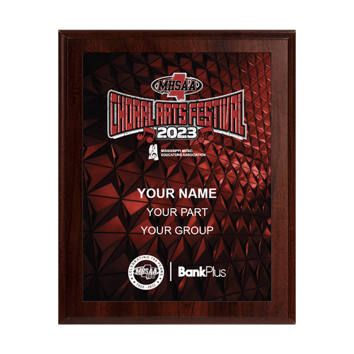 2023 MHSAA Choral Arts Festival 6x8 Plaque