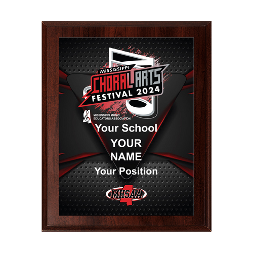 2024 MHSAA Choral Arts Festival 6x8 Plaque