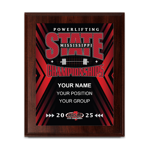 2025 MHSAA Powerlifting State Championships 8x10 Plaque