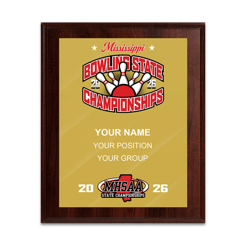 2026 MHSAA Bowling State Championships 8x10 Plaque