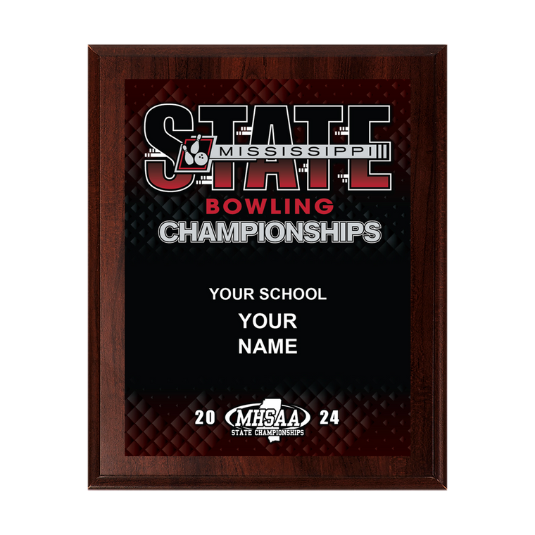 2024 MHSAA State Bowling Championships 8x10 Plaque