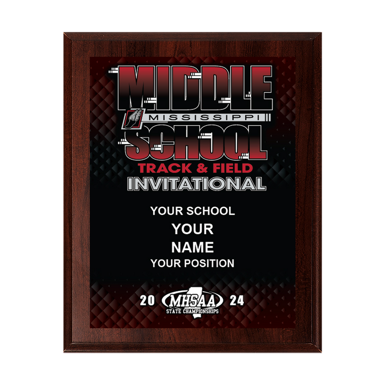 2024 MHSAA Middle School Track & Field Invitational 8x10 Plaque