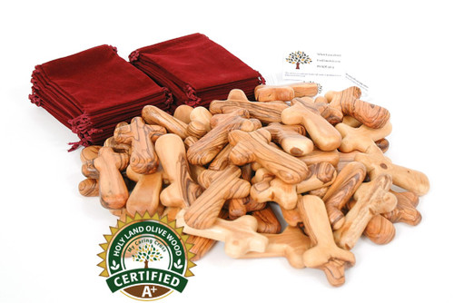 50   A+ Olive Wood Comfort / Holding Cross Gift Kit ($4.25 each)
