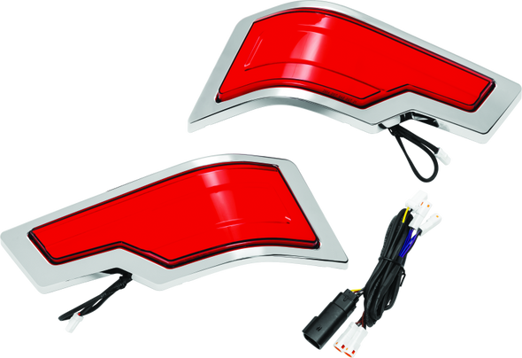 Kuryakyn Tracer Tour Pak Rear Lights Chrome Red Lens - KURYAKYN2954
