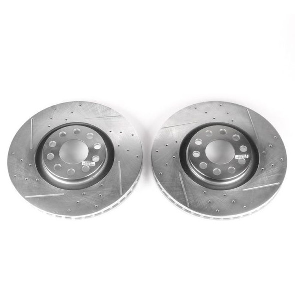 Power Stop 06-09 Audi A4 Front Evolution Drilled & Slotted Rotors - Pair - POWERSTOPEBR637XPR