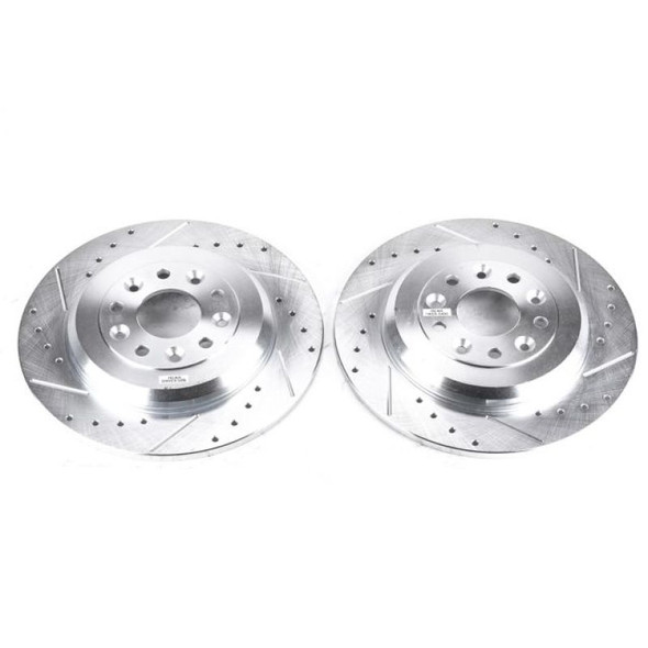 Power Stop 11-15 Ford Edge Rear Evolution Drilled & Slotted Rotors - Pair - POWERSTOPAR8180XPR