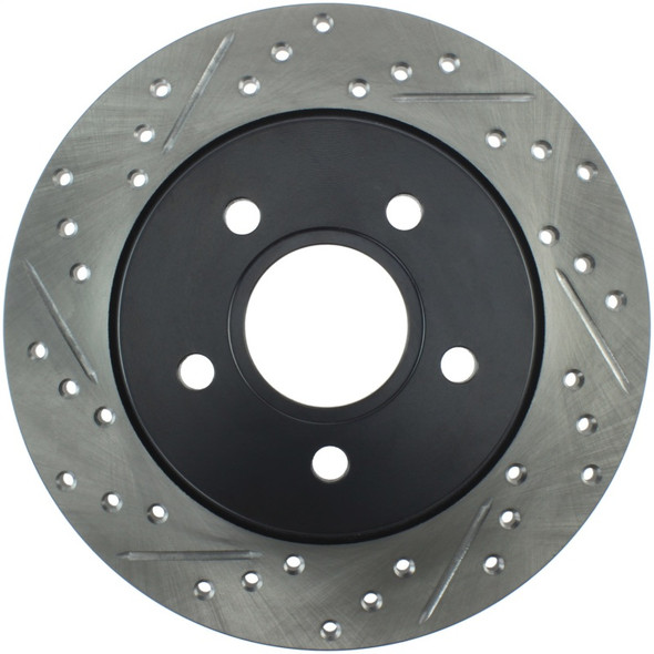 StopTech 12-15 Ford Focus w/ Rear Disc Brakes Rear Right Slotted & Drilled Rotor - STOPTECH127.61099R