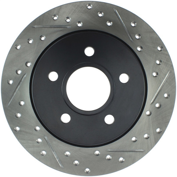 StopTech 12-15 Ford Focus w/ Rear Disc Brakes Rear Left Slotted & Drilled Rotor - STOPTECH127.61099L