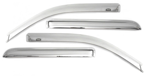 AVS 07-18 Jeep Patriot Ventvisor Outside Mount Front & Rear Window Deflectors 4pc - Chrome - AVS684359