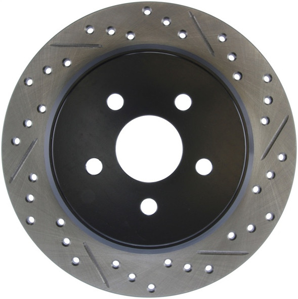 StopTech 03-09 Chrysler PT Cruiser Tur / 03-05 Dodge Neon SRT-4 Rear Left Slotted & Drilled Rotor - STOPTECH127.63054L