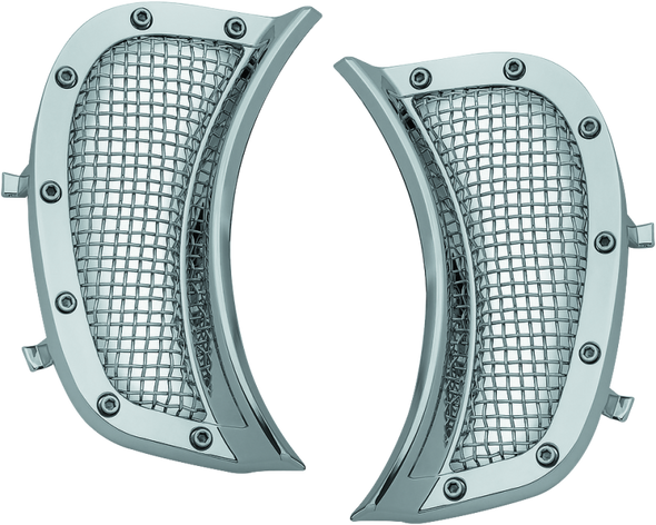 Kuryakyn Mesh Headlight Vent Accents Chrome - KURYAKYN6518