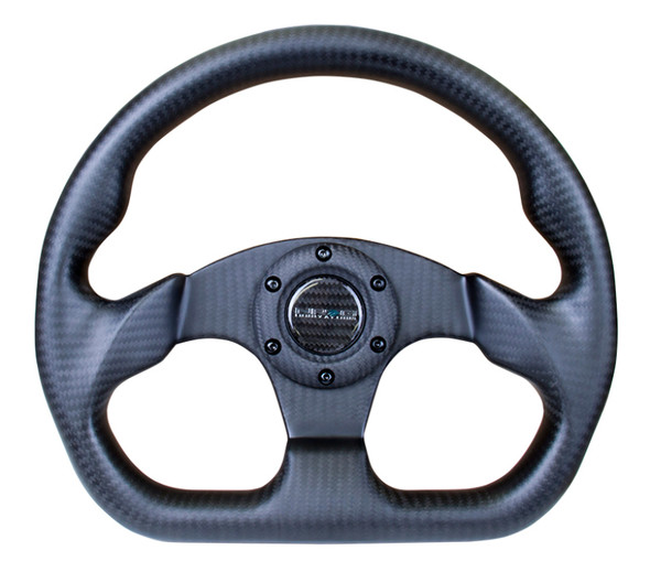NRG Carbon Fiber Steering Wheel (320mm) Flat Bottom Matte Black Carbon - MSM-T-171433