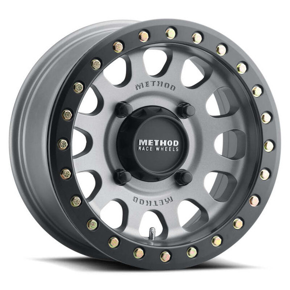 Method MR401 UTV Beadlock 15x7 / 5+2/38mm Offset / 4x136 / 106mm CB Titanium Wheel- Matte Black Ring - MSM-T-428305