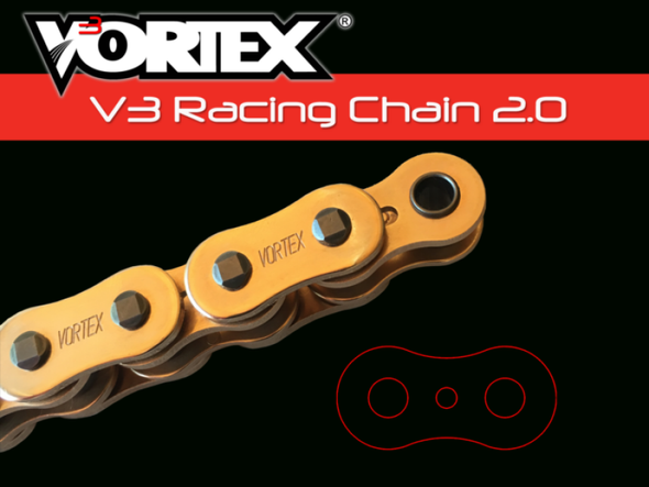 Vortex Racing V3 2.0 Chain 520RX3-116- Gold - MSM-T-753386