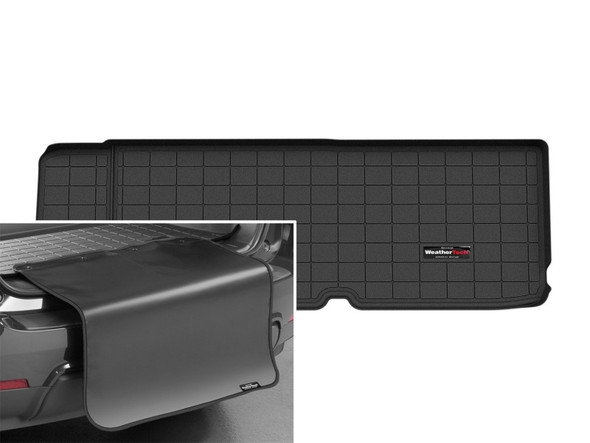 WeatherTech 2021+ Tesla Model X (6/7 Pas.) Behind 3rd Row Seat Cargo Liner w/Bumper Protec - Black - MSM-T-496893