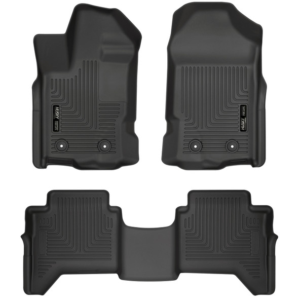 Husky Liners 2019+ Ford Ranger SuperCrew Cab WeatherBeater Black Front & 2nd Seat Floor Liners - MSM-T-948904