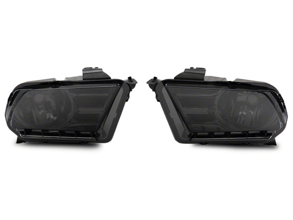 Raxiom 10-12 Ford Mustang Axial Series OEM Style Rep Headlights- Chrome Housing- Smoked Lens - MSM-T-597946